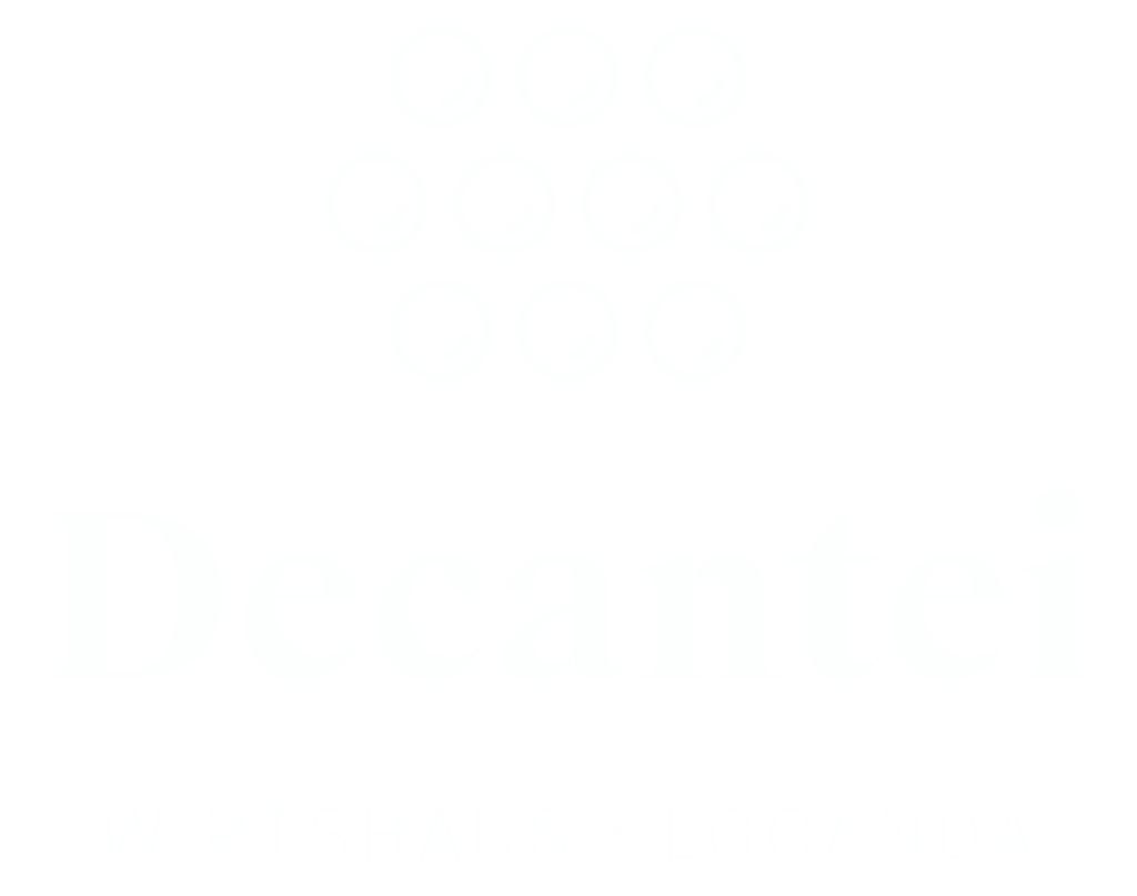 Das Logo vom Wirtshaus Decantei - weiss und transparent